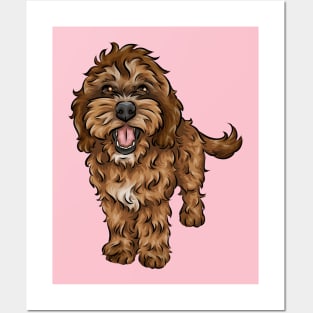 Cute Ginger Cockapoo Dog Posters and Art